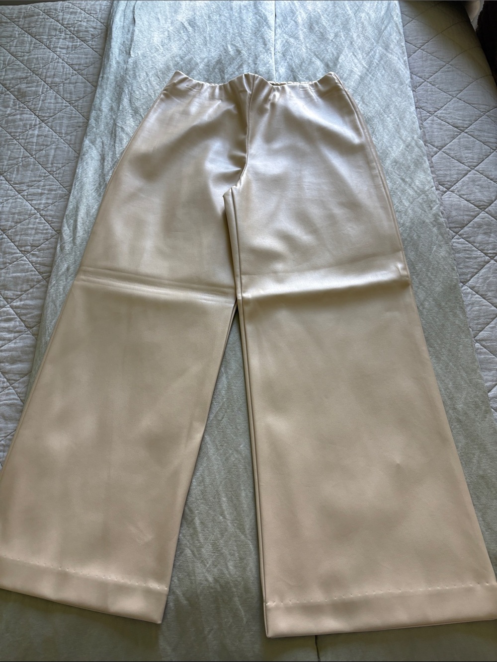 Fifteen Twenty Cream Wide-Leg Cropped Pants